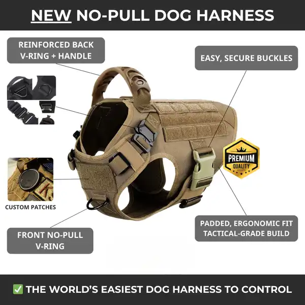 No-Pull Tactical Dog Harness – Full Control for Power Breeds